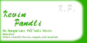 kevin pandli business card